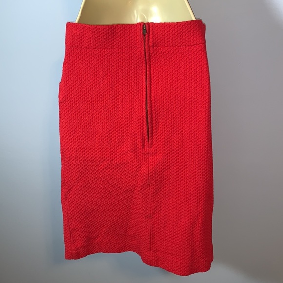 Ganni high waisted skirt textured cherry red cotton pencil size large - Picture 10 of 10